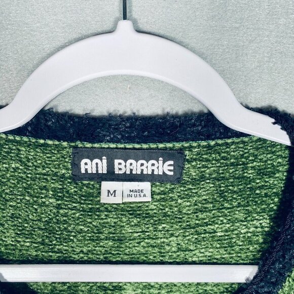 Vintage Ani Barrie Sweater Womens M Green Button Up Cardigan Fuzzy - Picture 5 of 12